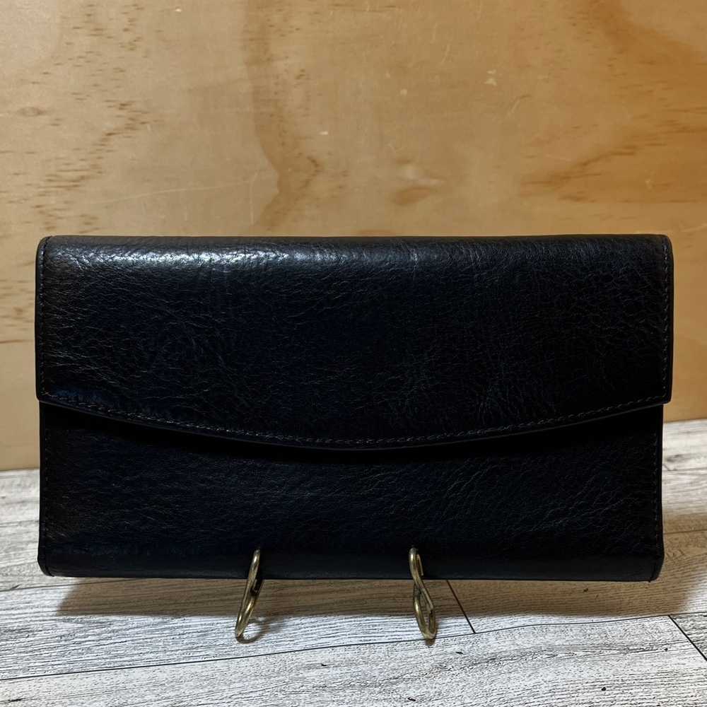 Vintage El Portal Black Leather Long Wallet